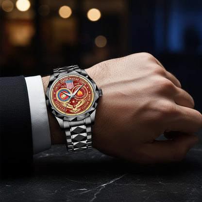 US Marine Corps – Diamond-Cut Bezel Watch – Forever Service Crest