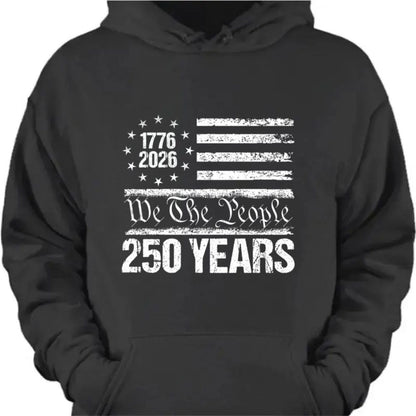 250 Years USA 250th Birthday 1776-2026 Eagle Flag Dark Pullover Hoodie