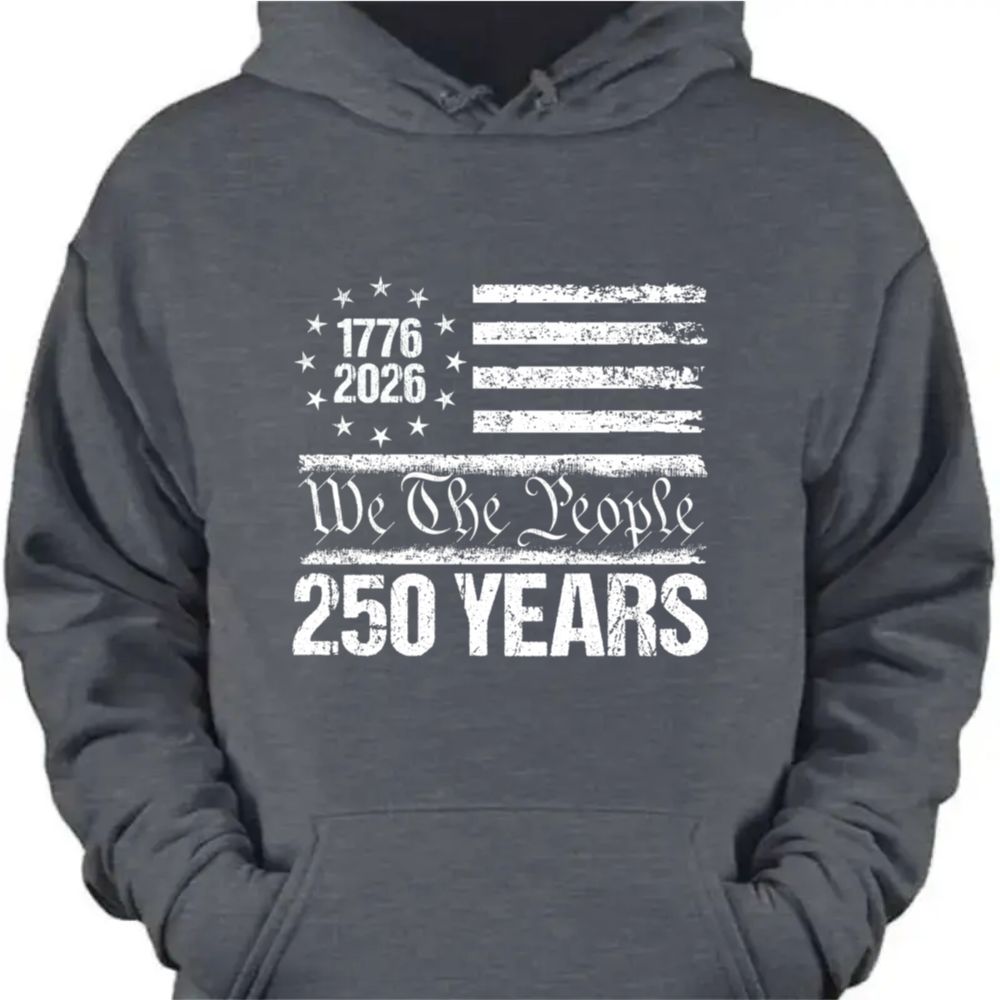 250 Years USA 250th Birthday 1776-2026 Eagle Flag Dark Pullover Hoodie